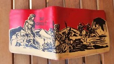 DAVY CROCKETT Vintage Red/Yellow Plastic Wallet 1950s Folds Flat