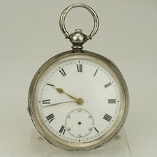 RARE Solid 87 Gr. Antique Silver Pocket Watch Men's mechanical no fusee RAR
