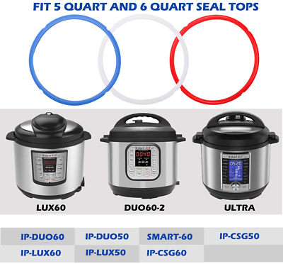 Instant Pot Silicone Sealing Ring Set For 6qt/5qt Fits Duo, Lux