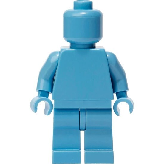Figurine monochrome LEGO bleu moyen cadeau original pour architecte