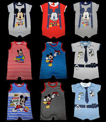 Disney Mickey Micky Maus Spieler Body Schlafanzug Pyjama 62 68 74 80 86 NEU blau