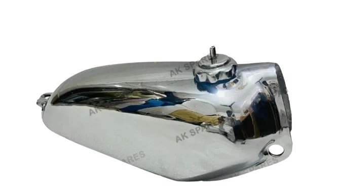 FIT FOR Honda CR125M 1974 Elsinore Chrome Steel Petrol Tank With Cap And Tap — 第 2/4 张图片