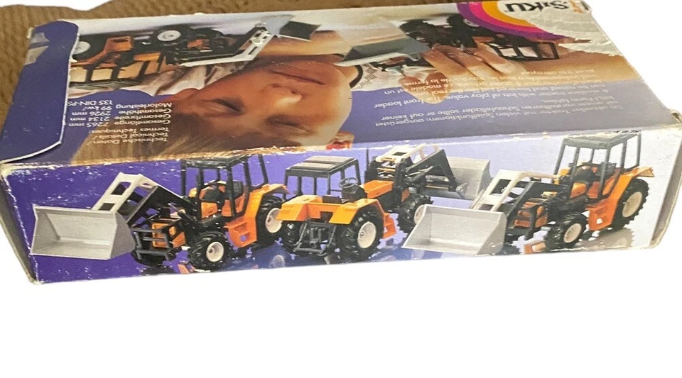 Camión tractor cargador frontal Siku 1/55 Super Series fundido a presión Alemania juguete de colección Foto 4 de 4