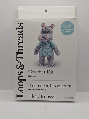 Loops And Threads Crochet Kit Harvey The Hippo New In Box