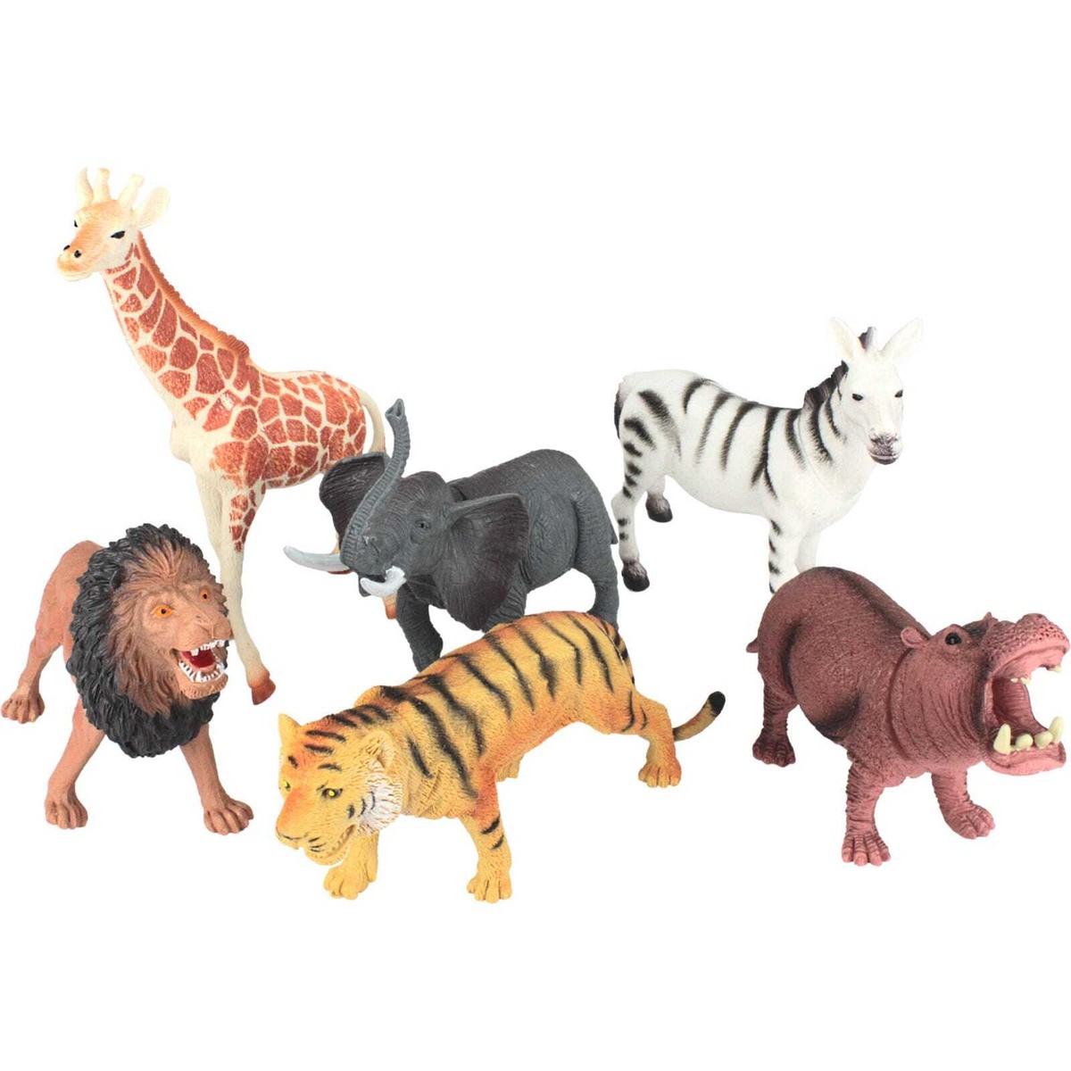 Large Plastic Wild Zoo Jungle Safari Animals Pack Playset