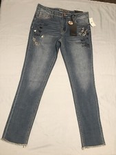 V GOLD Brand New Girls Size 14 1/2 Skinny Denim Jeans Embroired
