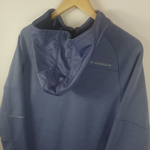 Under Armour Jacket Girl XL Blue Full Zip Hooded Thumbholes Pockets Athleisure - Picture 9 of 18