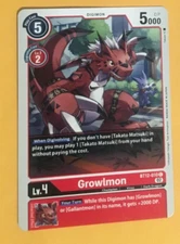 Growlmon BT12-010 C Digimon CCG | Across Time Near Mint English