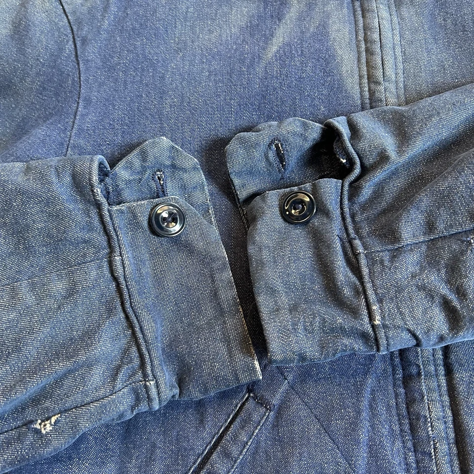 Vintage 1960s Wrangler Blanket Lined Cropped Fit Denim Work Jacket Sz 34 - Image 4 of 4