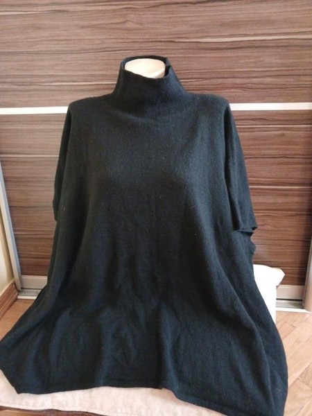 Women Just Cashmere Poncho Black Cashmere One size