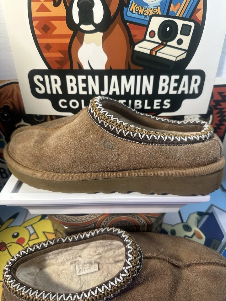 UGG Tasman 5955 Slippers Womens Size 8 Sand Beige Red Insulated Sheepskin Casual - Image 3 of 4