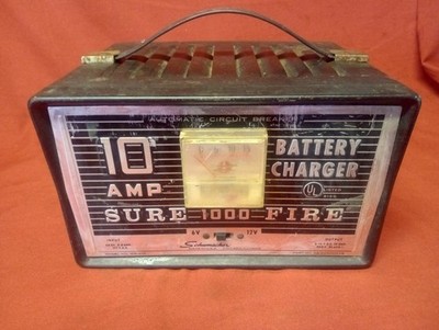 Vintage 60s Schumacher Sure Fire 1000 Battery Charger 6 & 12 Volt 10 Amps