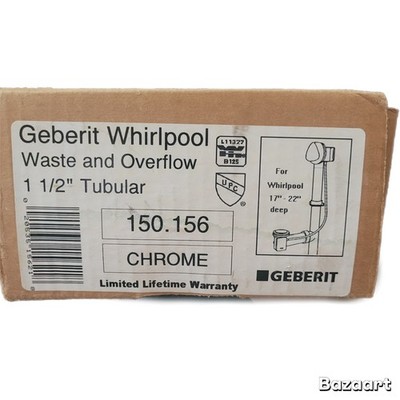 Geberit Whirlpool Waste And Overflow 1 1/2'' Tubular 150.156 Chrome NEW
