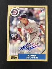 2017 Topps Update #87A-KGL Koda Glover Washington Nationals Rookie Auto