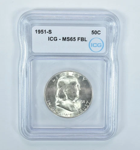1951-S Franklin Half Dollar MS65 FBL ICG
