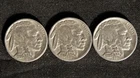 BUFFALO Indian Head Nickel lot (3) Coins with FULL DATES - All Different dates!