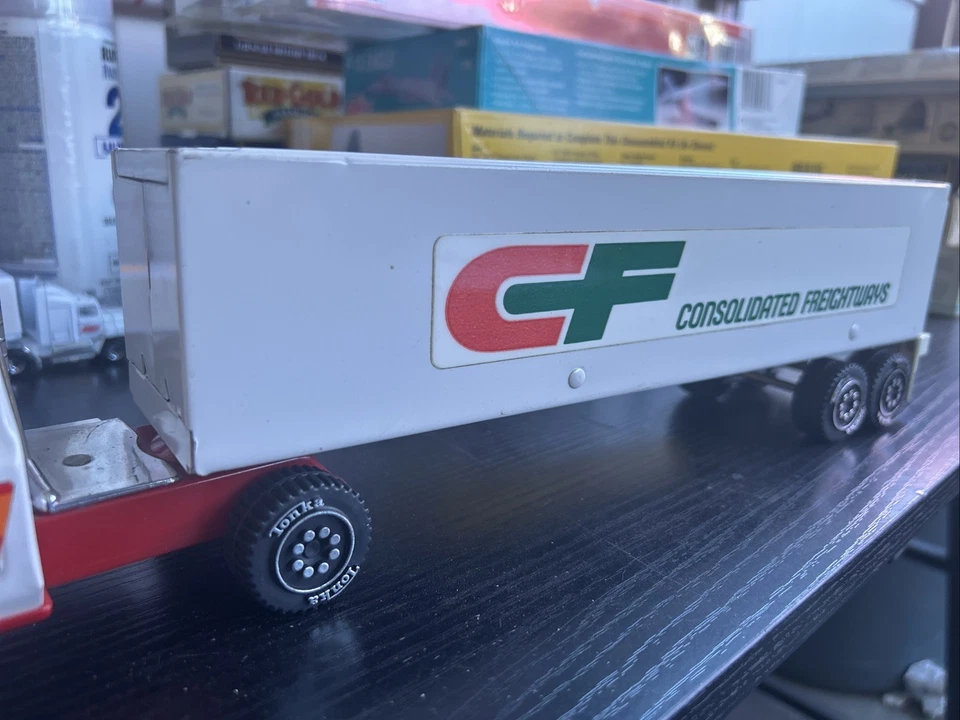 🔥🔥Remolque de carga vintage Tonka semi camión cabina acero prensado metal CF L4 Foto 3 de 4