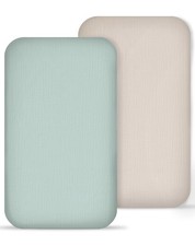 Ultra Soft Muslin Bassinet Sheets 2 Pack, 33x20 Fitted for Newborns