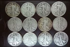 90% Silver Walking Liberty Half Dollars - Roll of 20 - Different Dates-Mint