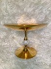 Exquisite candy dish - 24 karat gold plated brass with a large Swarovski crystal — photo 1