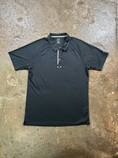 OAKLEY POLO SHIRT XL BLK CENTER LOGO HYDROLIX GOLF Y2K RARE