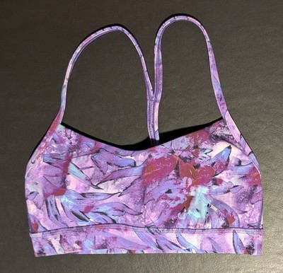 Lululemon Flow Y Bra Nulu *Light Support A C Cups Iridescent Floral Multi Size 4
