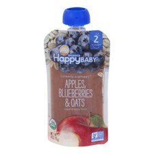 Happy Baby Food Stage-2 Bleus Apple & Avoine Nourriture Bébé Bio 4 Oz