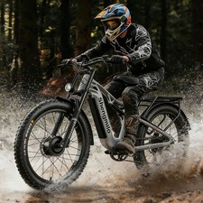 Electric Mountain Bike 48V Dual Motor 2000W City E-Bike 26" Fat Tyre Oil brake