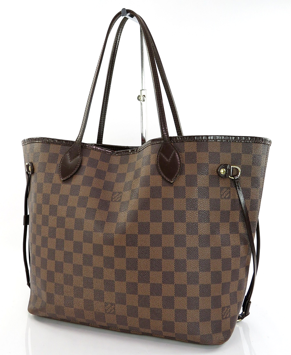 Authentic LOUIS VUITTON Neverfull MM Damier Ebene Tote Bag Purse