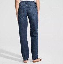 NWT Lands' End Women's Soft Denim Mid Rise Relaxed Straight Leg Jeans