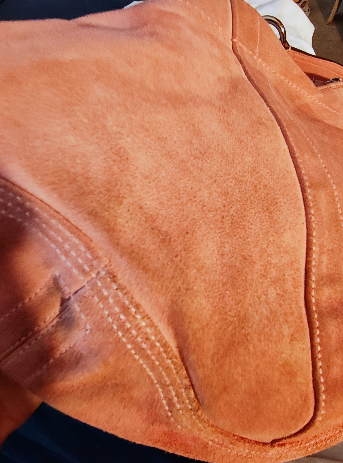 Coach Suede Leather Hobo Shoulder Bag Pink Tassel Hang Tag 14x11 TLC thumbnail 6