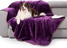 Waterproof Bed Blanket, Reversible Sherpa Fleece Throw Blanket for Dog Puppy ...