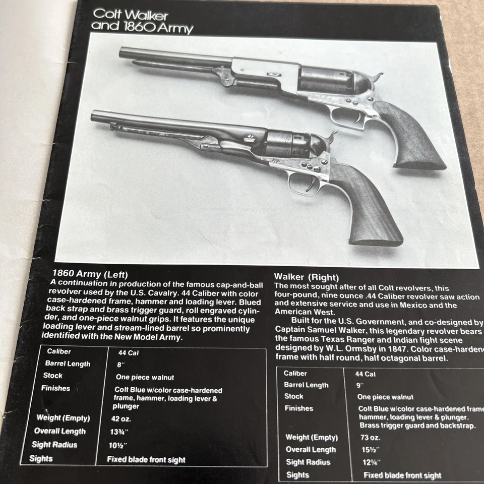 1981 COLT FIREARMS CATALOG, COLT WALKER, 1860 ARMY - Image 2 of 4