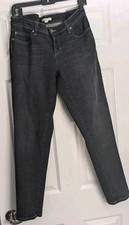 Eileen Fisher Dark Feminine Denim Jeans Mid Rise Straight Leg Size 4