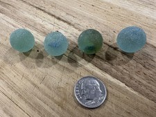 Sea glass - 4 Sea Glass Marbles- Lot  423