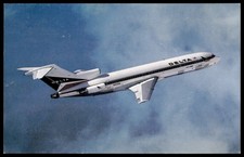 Vintage Delta Air Lines Boeing 727 Jet Lithograph Postcard 1960s