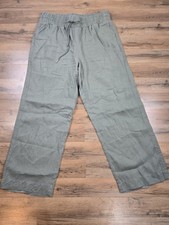 Quince Women’s Linen Wide-Leg Pants Size XL Sage Olive Green
