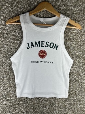 Jameson Irish Whiskey Graphic Tank Top Shirt Womens XL White New Fitted