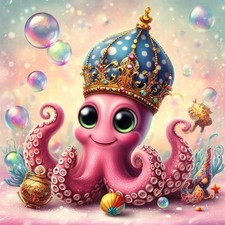 Diamond Painting Set Baby Ośmiornica Książę Król Korona Słodka Słodka Słodka Słodka Sweet