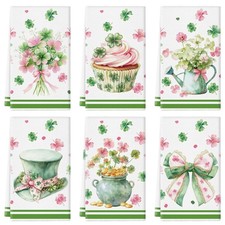 St. Patrick's Day Kitchen Towels 18x26 Inch Pink Kitchen Dish Towels Hand Towels