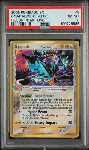 Pokemon Gyarados Reverse Holo Holon Phantoms 8/110 PSA 8