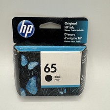 GENUINE HP 65 Black Ink Cartridge 65 N9K02AN 7/2021 NEW SEALED