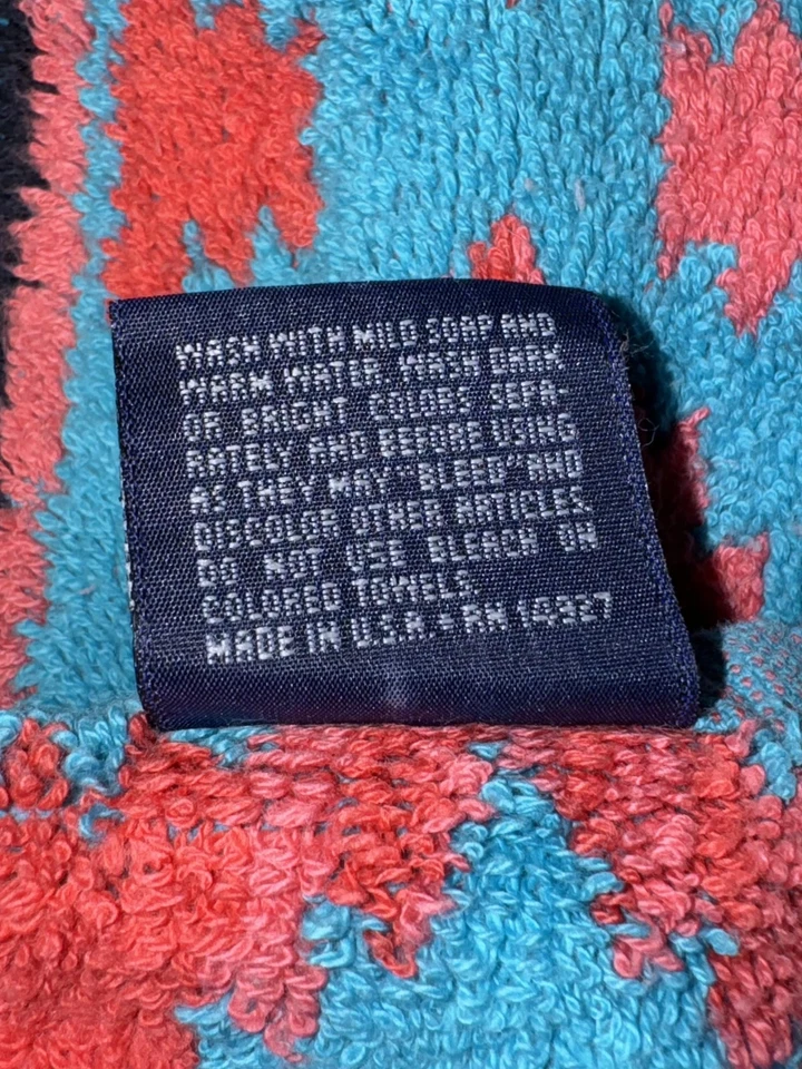 Ralph Lauren банное полотенце Southwest Aztec узор 100% хлопок сделано в США бирюзовый - Изображение 3 из 4