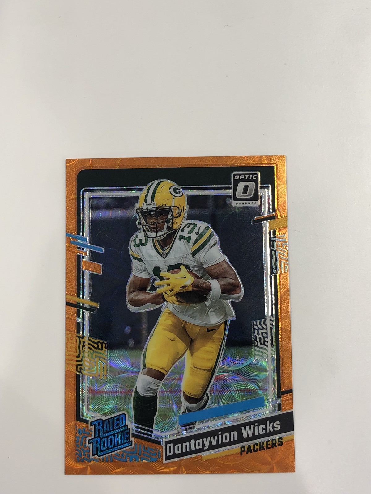 2023 Panini Donruss Optic Rated Rookie Dontayvion Wicks #249 Orange Scope 62/79