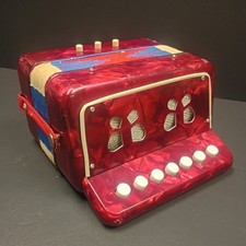 Schylling 7-Button Toy Accordion Red Pearloid Finish Student Instrument