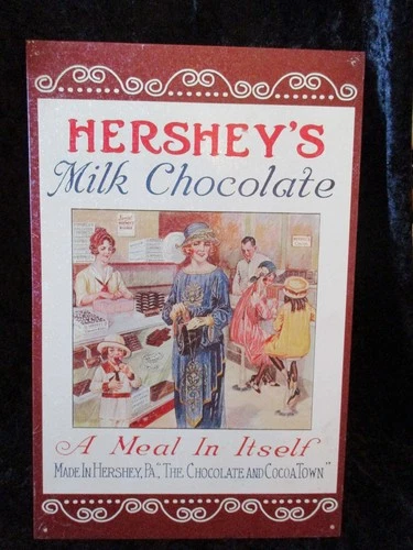 Vintage 1993 Hershey's Milk Chocolate Metal Tin Sign 15.75" X 10.25"