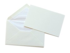 10 Solid Ivory Thick Note Cards  Envelopes High Quality Deckled Made in Italy