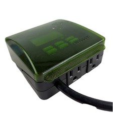 Woods 15-Amp 7-Day Outdoor Plug-In Dual-Outlet Digital Timer Black