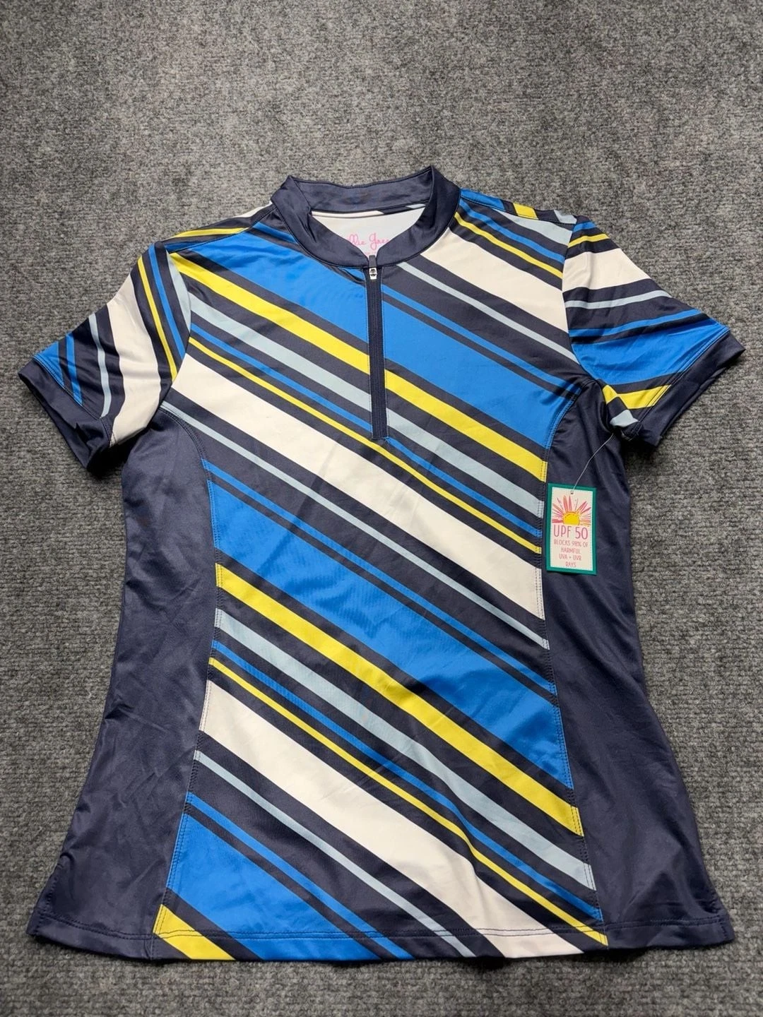 Lillie Green UPF 50 Quarter Zip Athletic Shirt Size S-golf-hiking-beach-lake