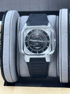 REC Men's 39mm SPX Delorean Automatic Watch Silver / Black DNA Edition